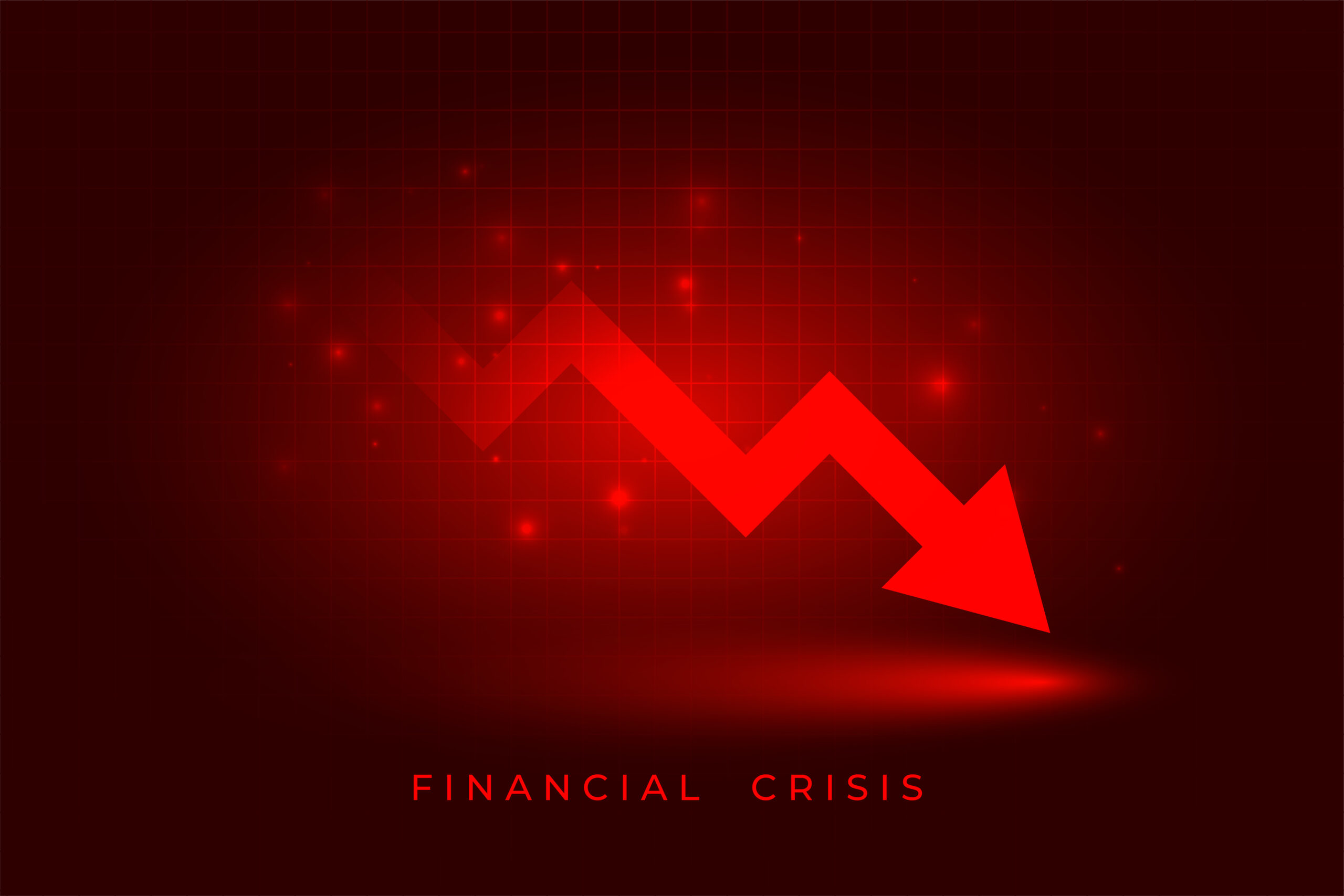 Finance stock market downfall red arrow crisis background
